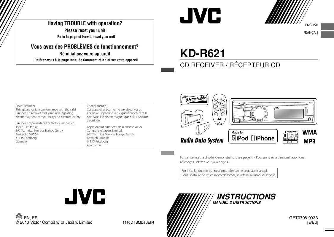 Mode d'emploi JVC KD-R621E