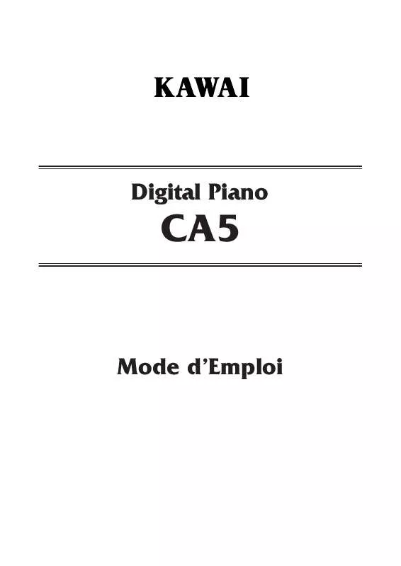 Mode d'emploi KAWAI CA5