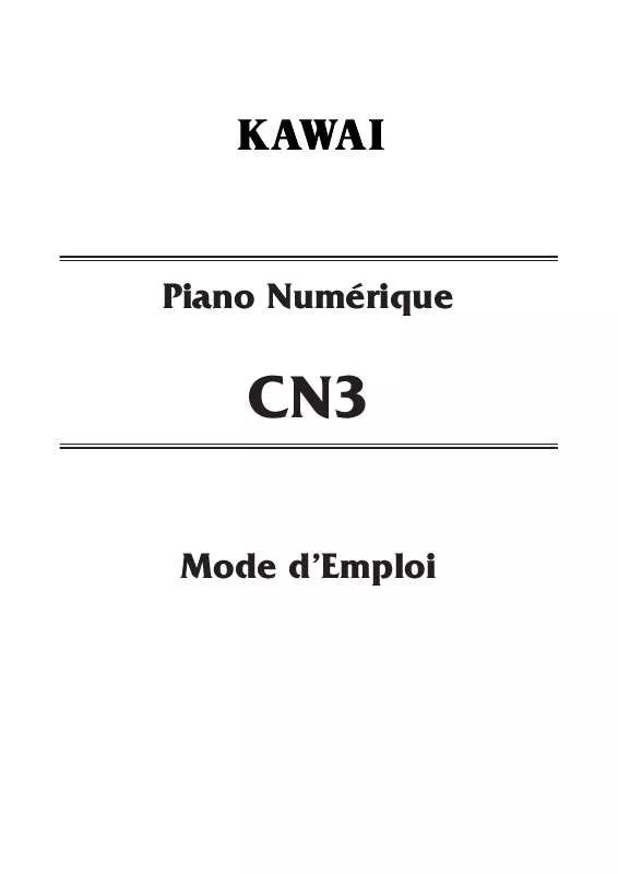 Mode d'emploi KAWAI CN3