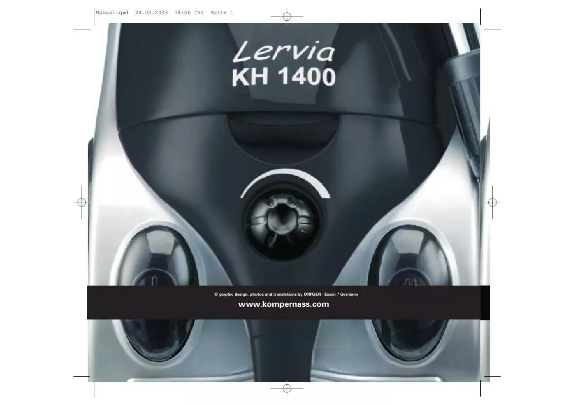 Mode d'emploi KOMPERNASS LERVIA KH 1400 ASPIRATEUR COMPACT