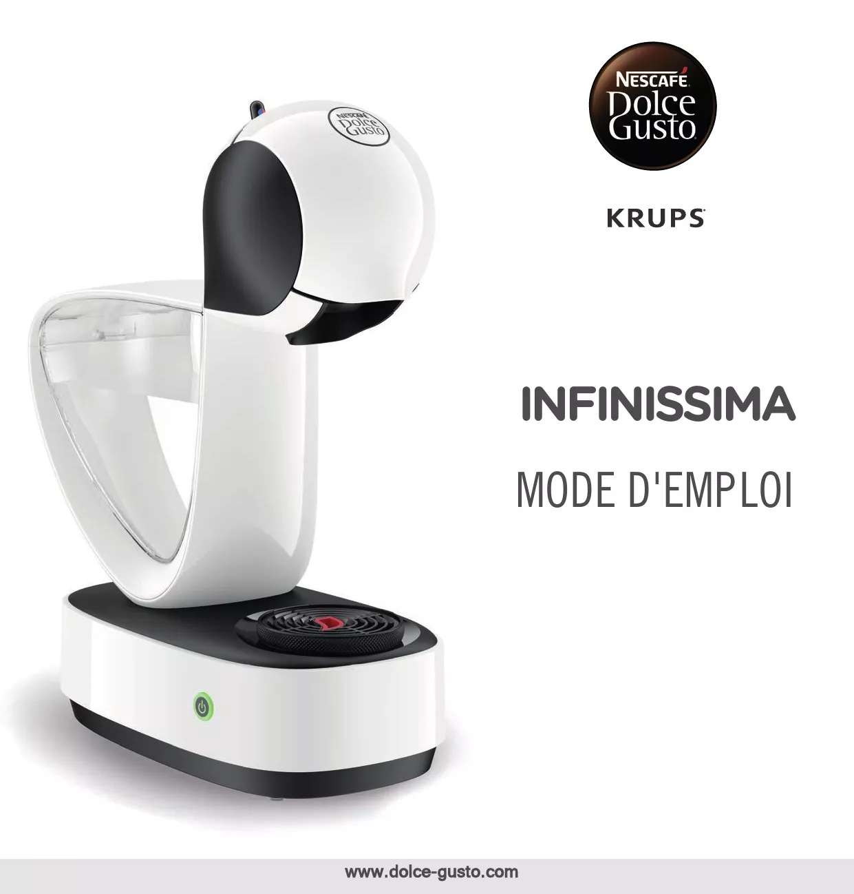 Mode d'emploi KRUPS DOLCE GUSTO YY4345FD INFINISSIMA