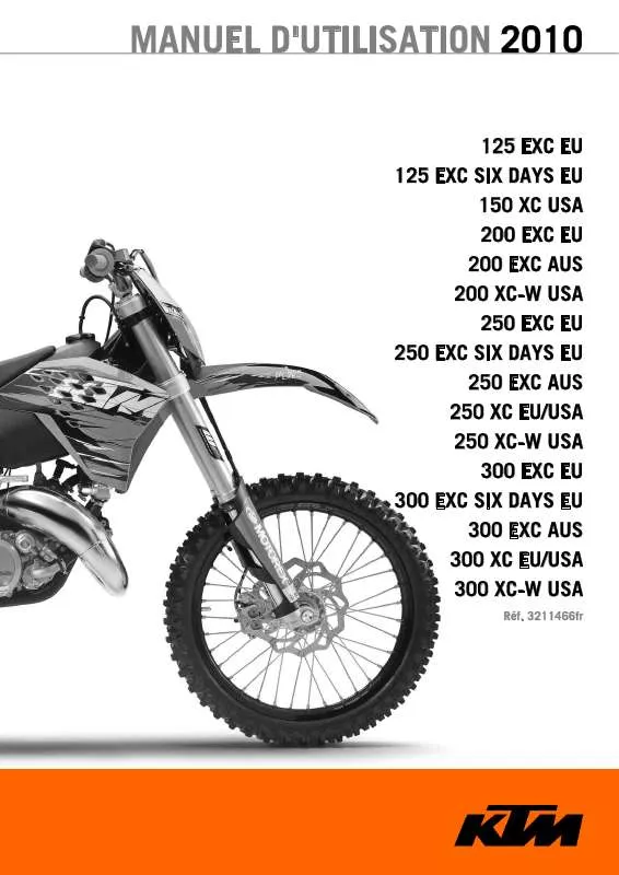 Mode d'emploi KTM 250 XC EU