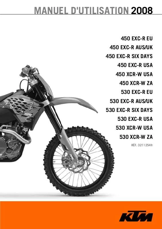 Mode d'emploi KTM 450 EXC-R USA
