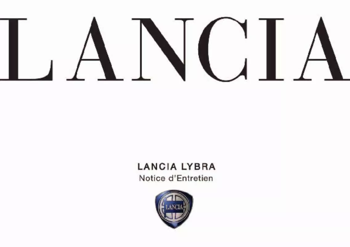 Mode d'emploi LANCIA LYBRA