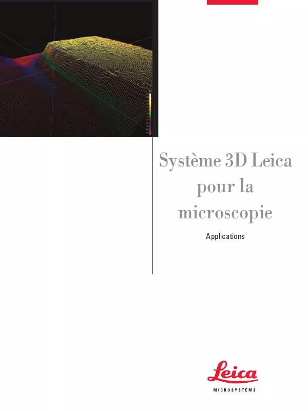 Mode d'emploi LEICA 3D SYSTEM