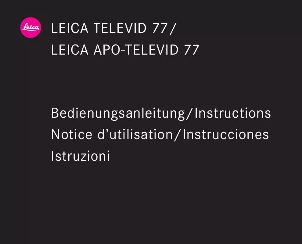 Mode d'emploi LEICA TELEVID 77