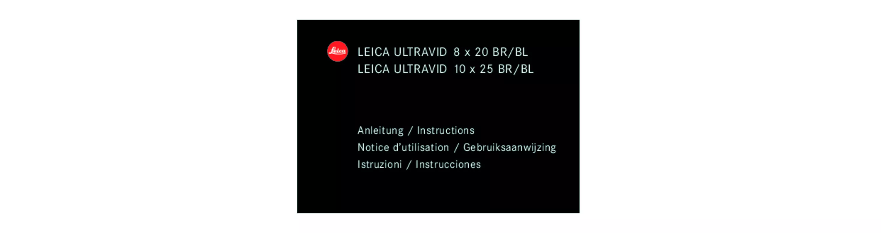 Mode d'emploi LEICA ULTRAVID 8 X 20 BR