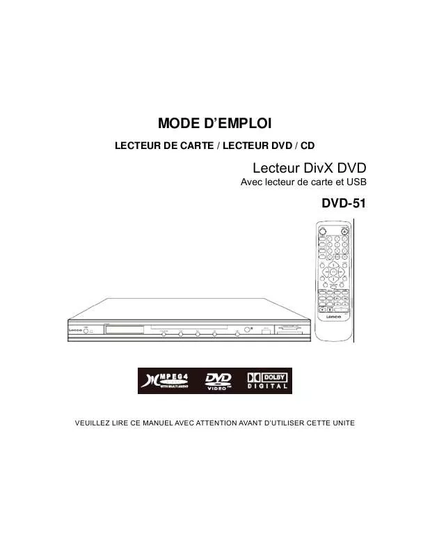 Mode d'emploi LENCO DVD-51