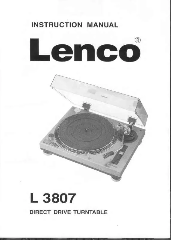Mode d'emploi LENCO L-3807