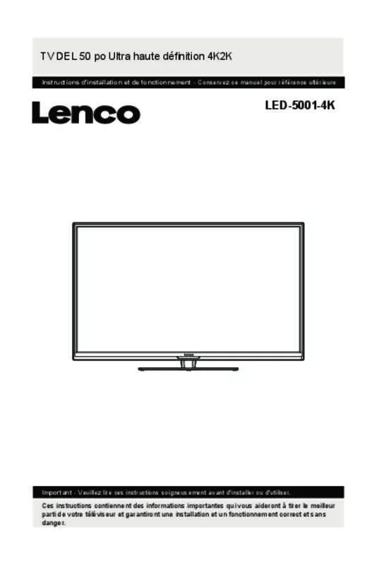 Mode d'emploi LENCO LED-5001-4K