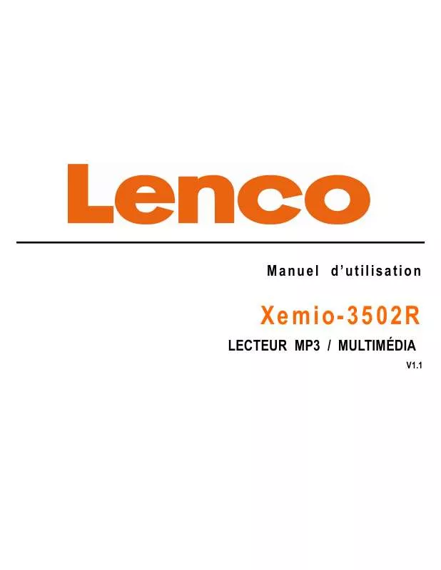 Mode d'emploi LENCO XEMIO-3502R