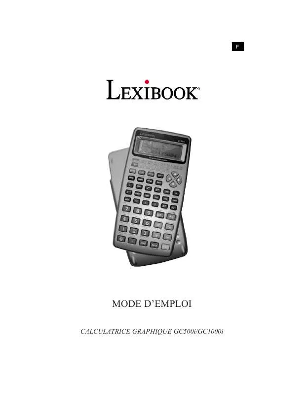 Mode d'emploi LEXIBOOK GC1000