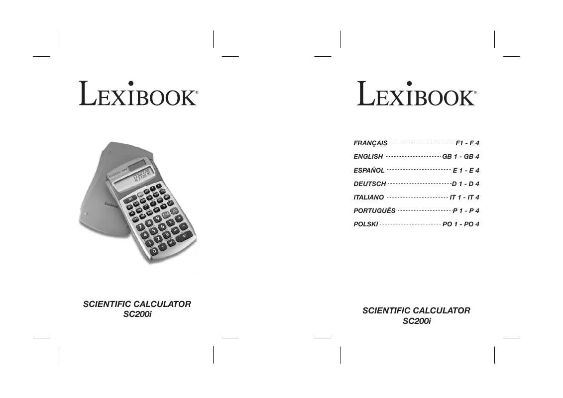 Mode d'emploi LEXIBOOK SC200
