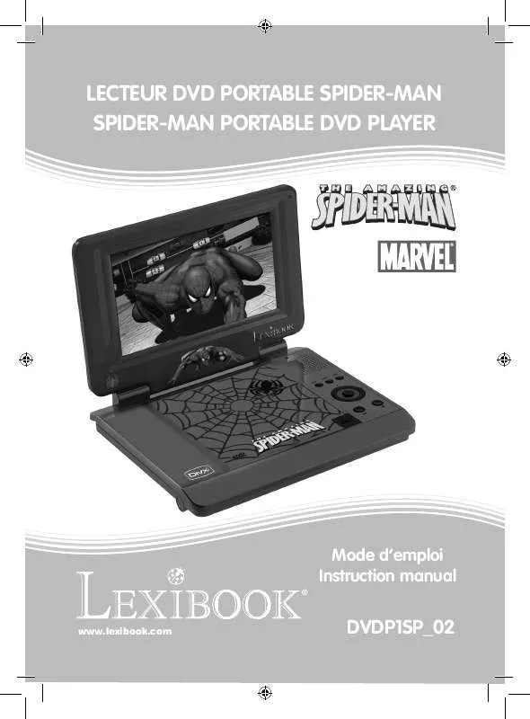 Mode d'emploi LEXIBOOK SPIDER-MAN PORTABLE DVD PLAYER