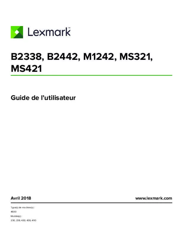 Mode d'emploi LEXMARK B2338DW
