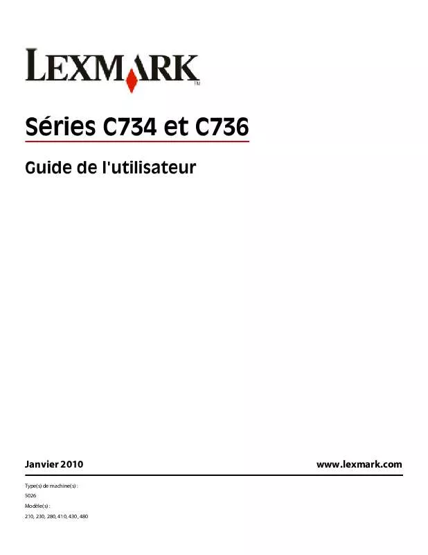 Mode d'emploi LEXMARK C736DN