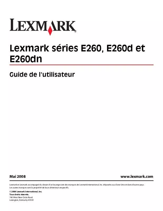 Mode d'emploi LEXMARK E260