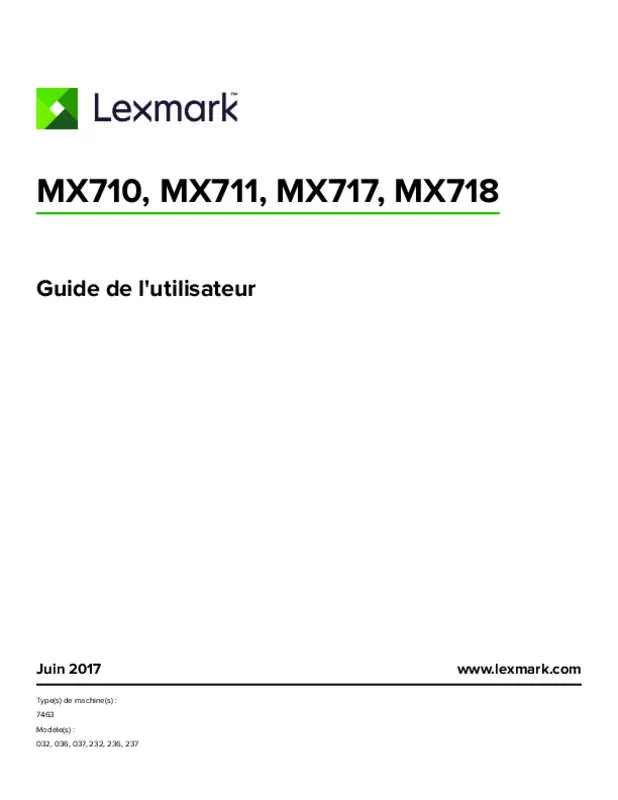 Mode d'emploi LEXMARK MX710D
