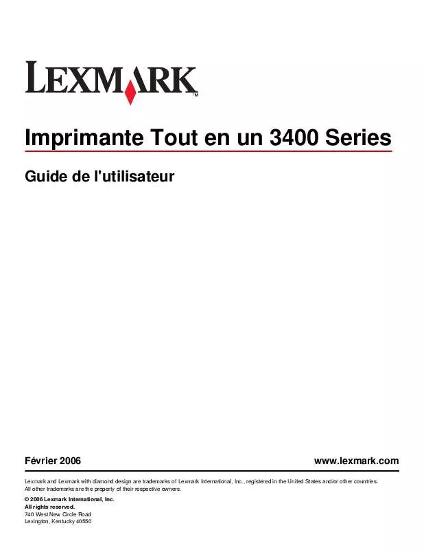 Mode d'emploi LEXMARK X3470