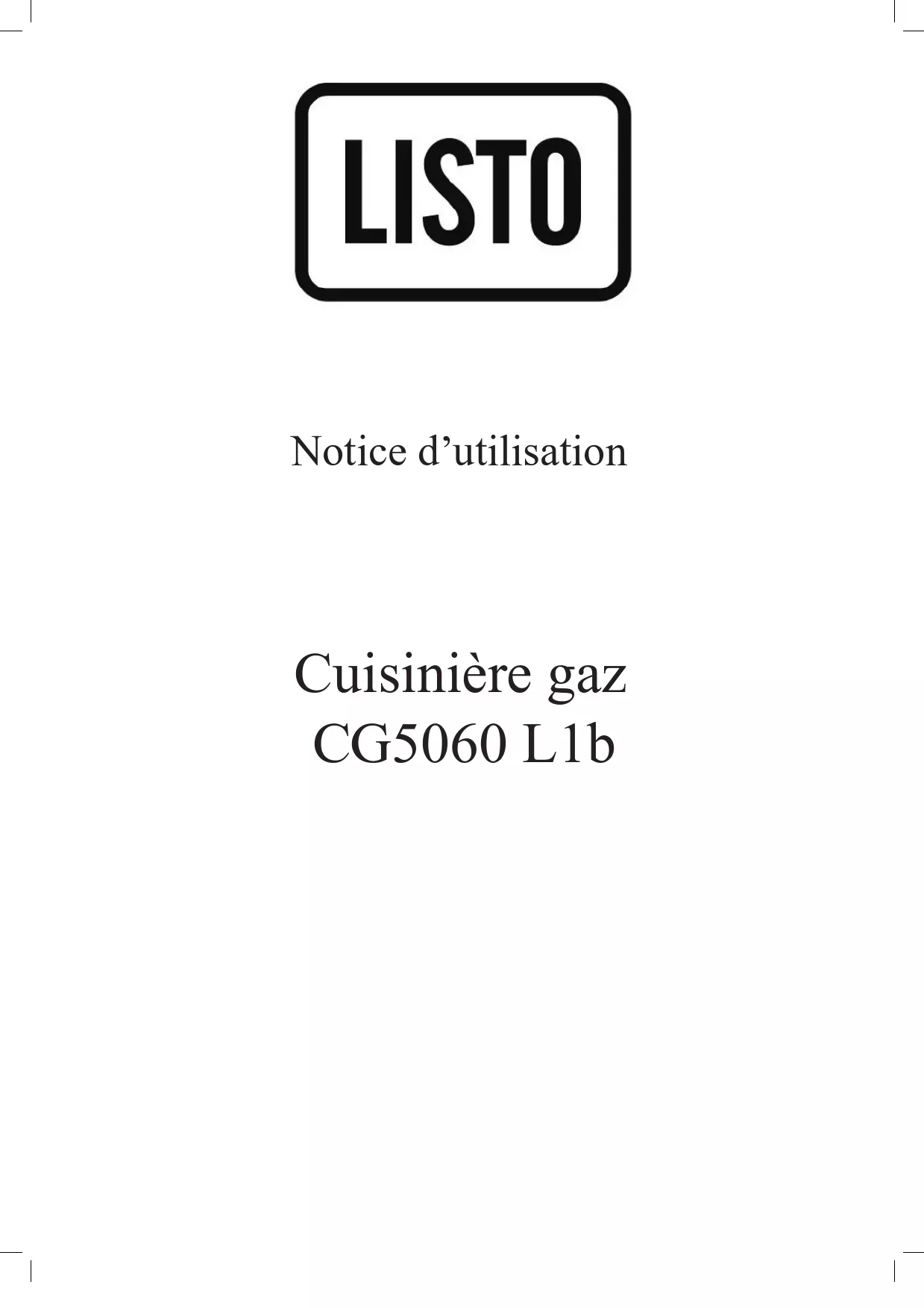 Mode d'emploi LISTO CG5060 L2B