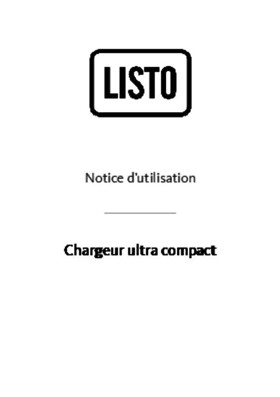 Mode d'emploi LISTO CHARGEUR ULTRA COMPACT