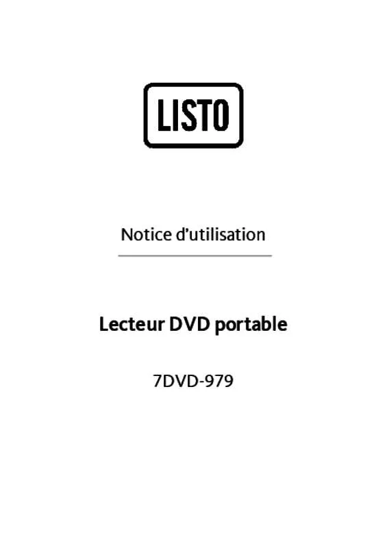 Mode d'emploi LISTO DVD PORTABLE 7DVD-979