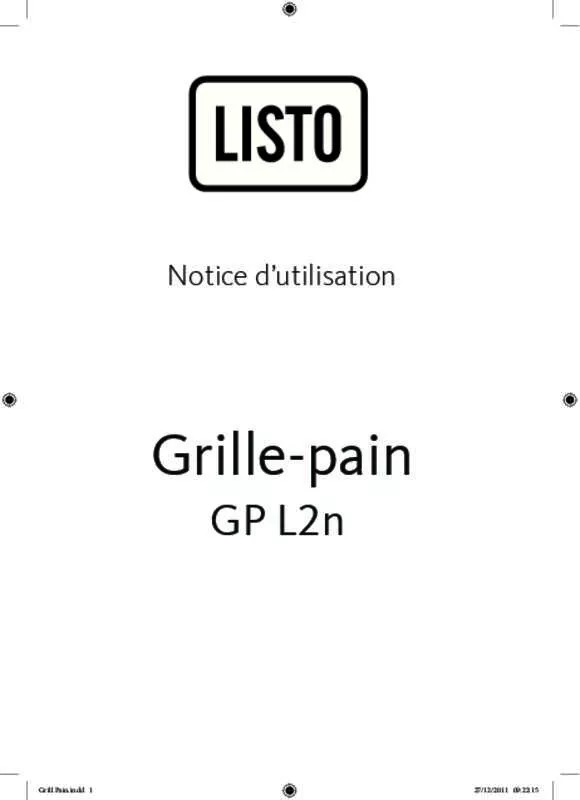 Mode d'emploi LISTO GP L2N