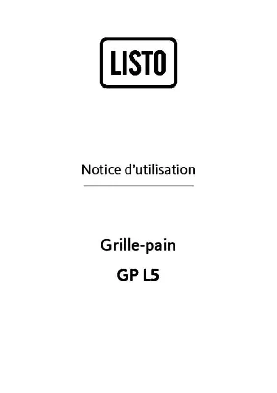 Mode d'emploi LISTO GP L5