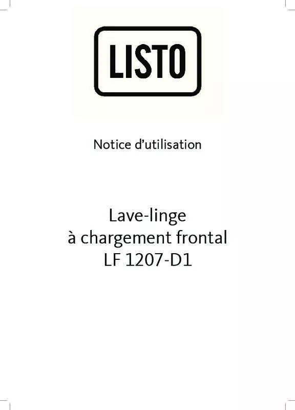 Mode d'emploi LISTO LAVE-LINGE LF 1207-D1