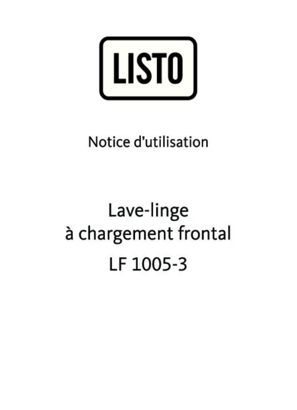 Mode d'emploi LISTO LF 1005-2