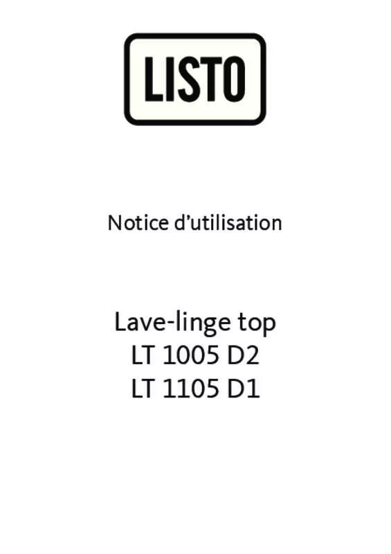 Mode d'emploi LISTO LT 1105D1
