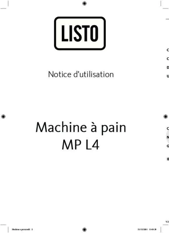 Mode d'emploi LISTO MP L4