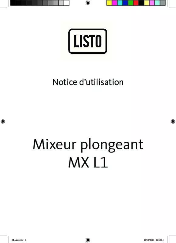 Mode d'emploi LISTO MX L1