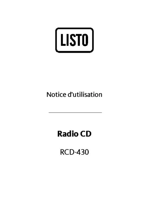 Mode d'emploi LISTO RDO-117