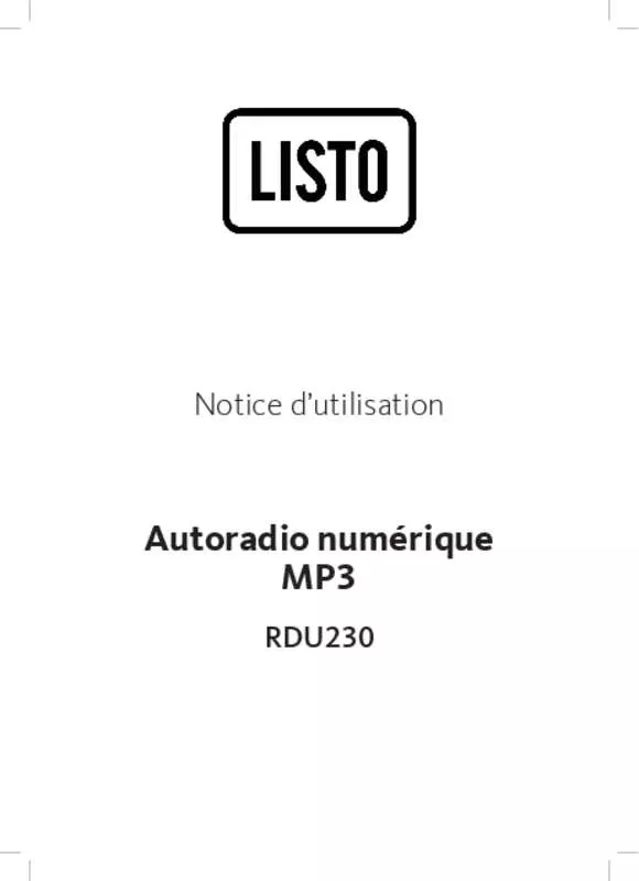 Mode d'emploi LISTO RDU230