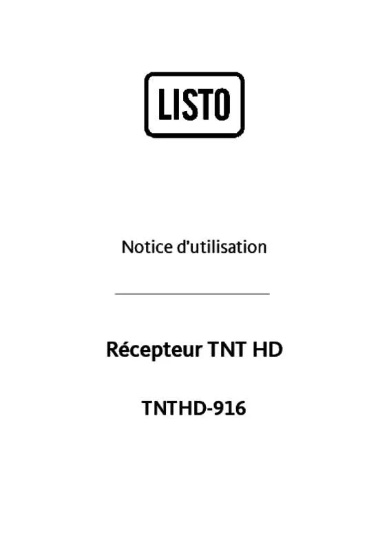 Mode d'emploi LISTO RECEPTEUR TNT HD TNTHD-916