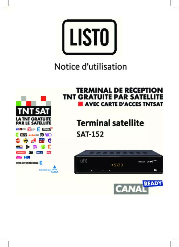 Mode d'emploi LISTO SAT-152 HD TNTSAT