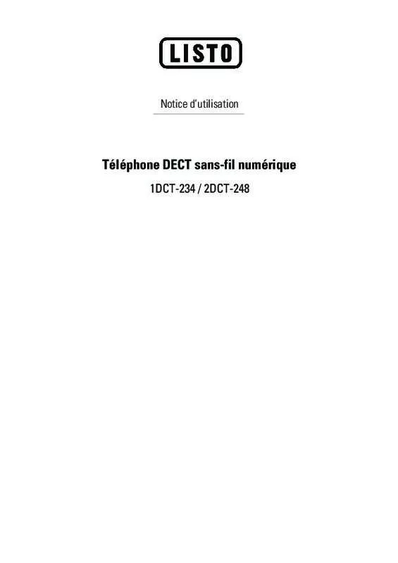 Mode d'emploi LISTO TELEPHONE DECT SANS-FIL NUMERIQUE 2DCT 248