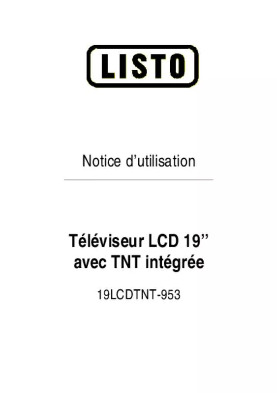 Mode d'emploi LISTO TELEVISEUR LCD 19LCDTNT-953