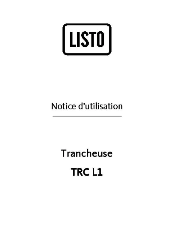Mode d'emploi LISTO TRANCHEUSE TRC L1