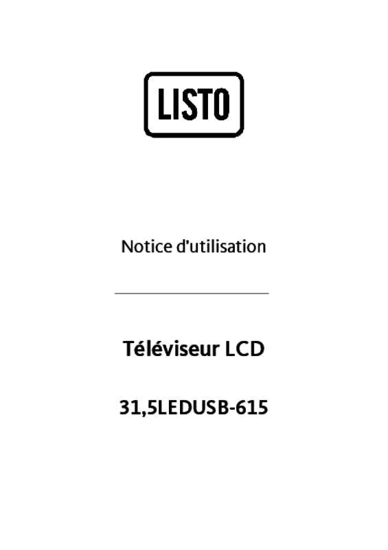 Mode d'emploi LISTO TV LED 32LEDUSB-615