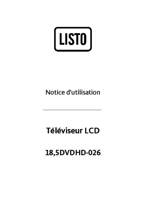 Mode d'emploi LISTO TV LED TV 18,5DVDHD-026