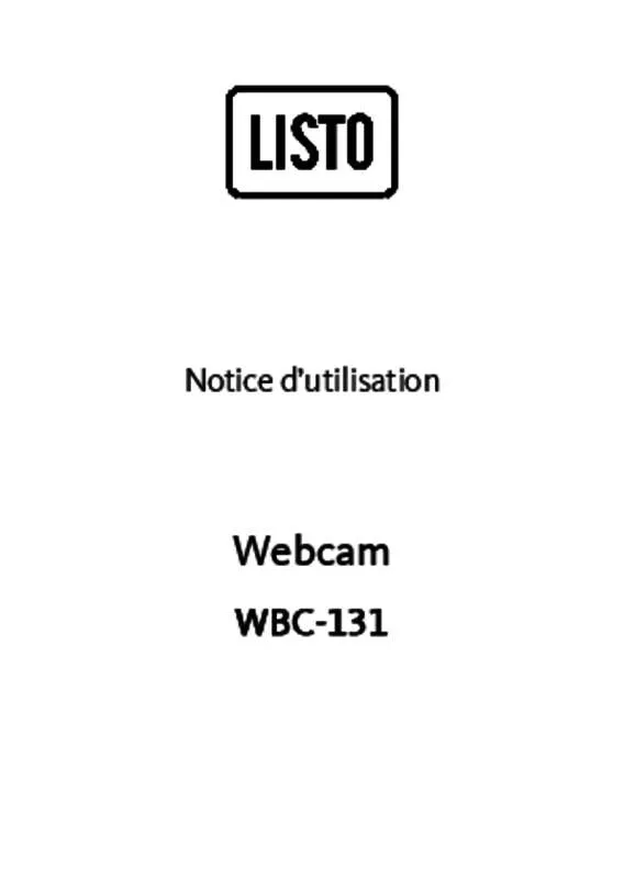 Mode d'emploi LISTO WEBCAM WBC-131