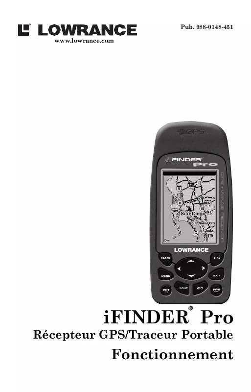Mode d'emploi LOWRANCE IFINDER PRO