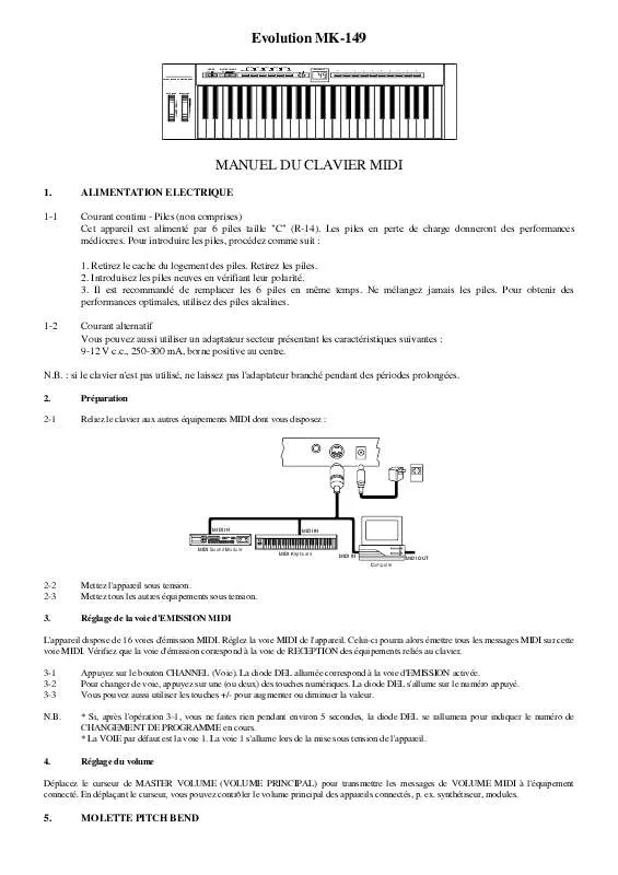Mode d'emploi M-AUDIO MK-149
