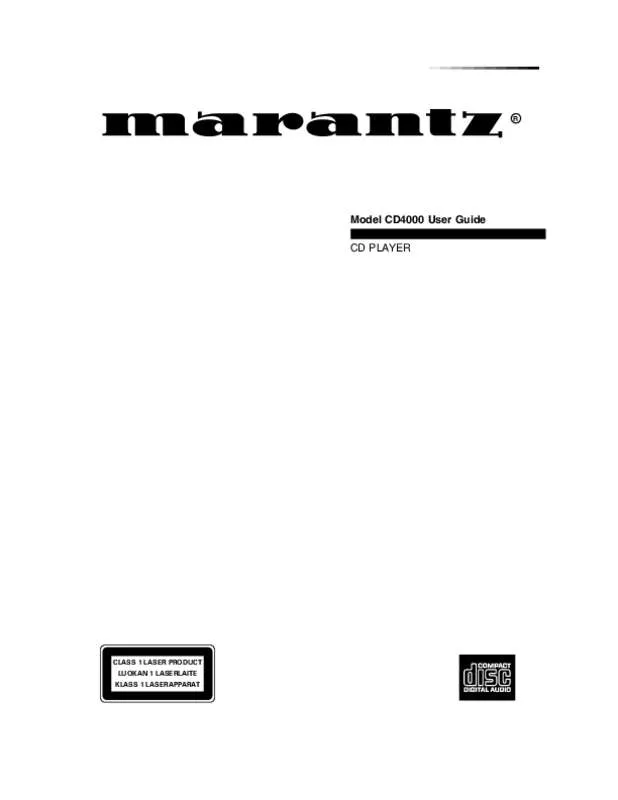 Mode d'emploi MARANTZ CD 4000