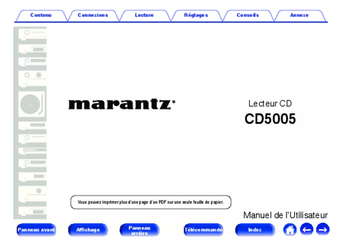 Mode d'emploi MARANTZ CD5005