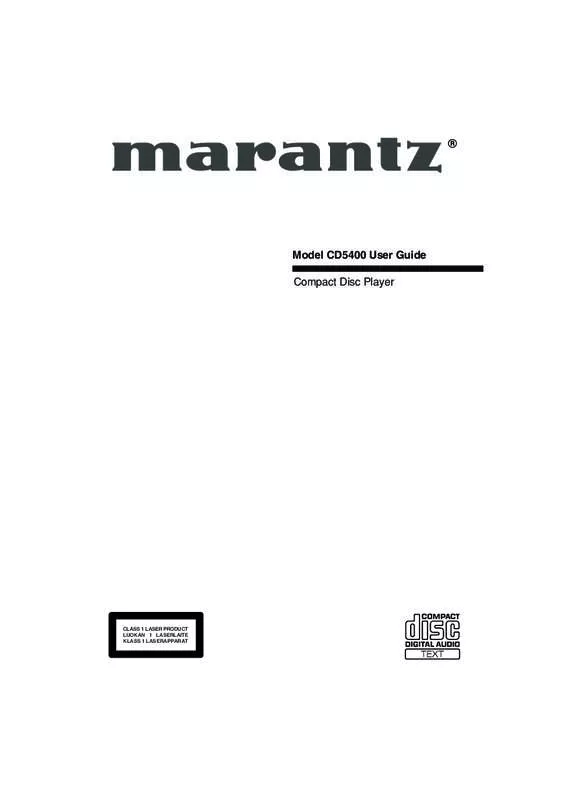 Mode d'emploi MARANTZ CD5400