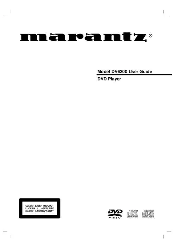 Mode d'emploi MARANTZ DV 6200
