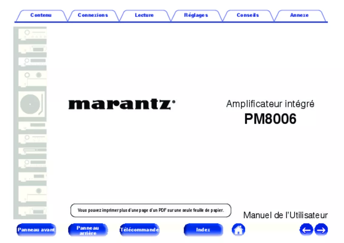 Mode d'emploi MARANTZ PM8006
